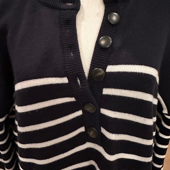 Sezane Evelyn Dress Navy / Ecru - Size M - Picture 3 of 11